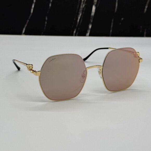 NEW CARTIER CT0267S 004 CARTIER GOLD/PINK TITANIUM WOMEN CARTIER SUNGLASSES - Picture 5 of 15